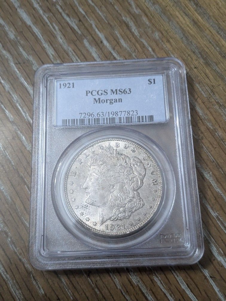 1921 Morgan Silver Dollar Coin Pcgs Ms63