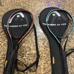 2 Tennis Head Gravity Junior Racquets With Covers 
