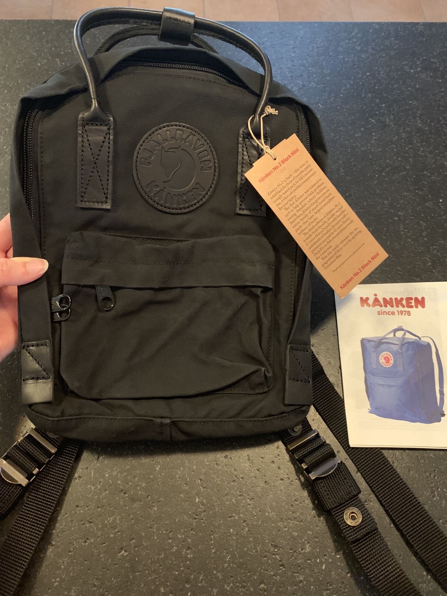 Fjallraven Kanken no.2 black mini backpack