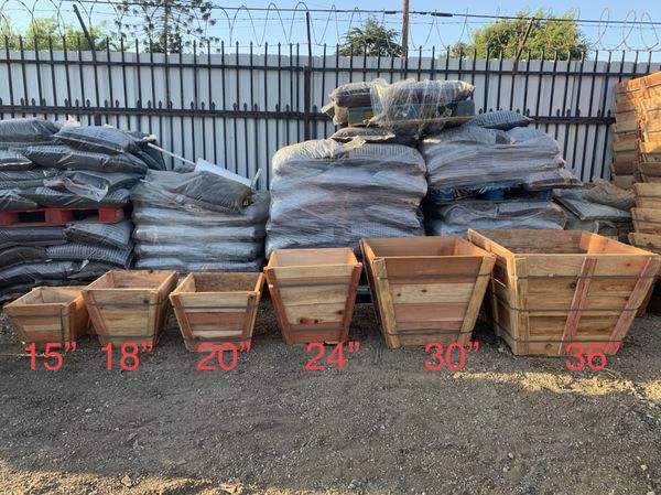 100 REDWOOD Wood planters for plants and trees for sale 