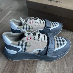 Burberry Ramsey Vintage Check Suede Leather Sneakers