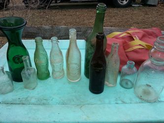 Vintage glass bottles all for 50
