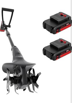 20V Cordless Tiller Cultivator, 8.5-Inch Steel Tines,360 RPM Battery-powered mini garden cultivator for soil cultivation, lawn care, and small garden