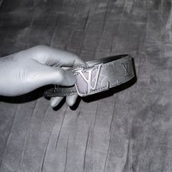 Luxury Monogram Designer Belt — Black Embossed Pattern | Matte Black Buckle |