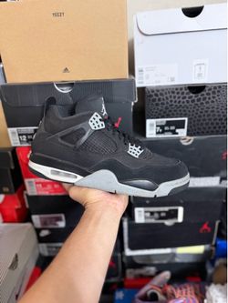 Jordan Black Canvas 4s size 11 USED But Clean