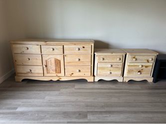 Pinewood furniture dresser and nightstands