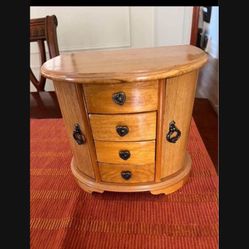 Jewelry Box In Light Wood Inside Mirror Is Missing 