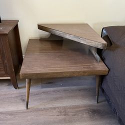 Mid-Century, Modern End Table Square And Triangular