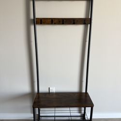 3‑in‑1 Coat Rack with Shoe Bench & Shoe Rack