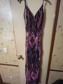 Purple Sequin Maxi Formal Gown