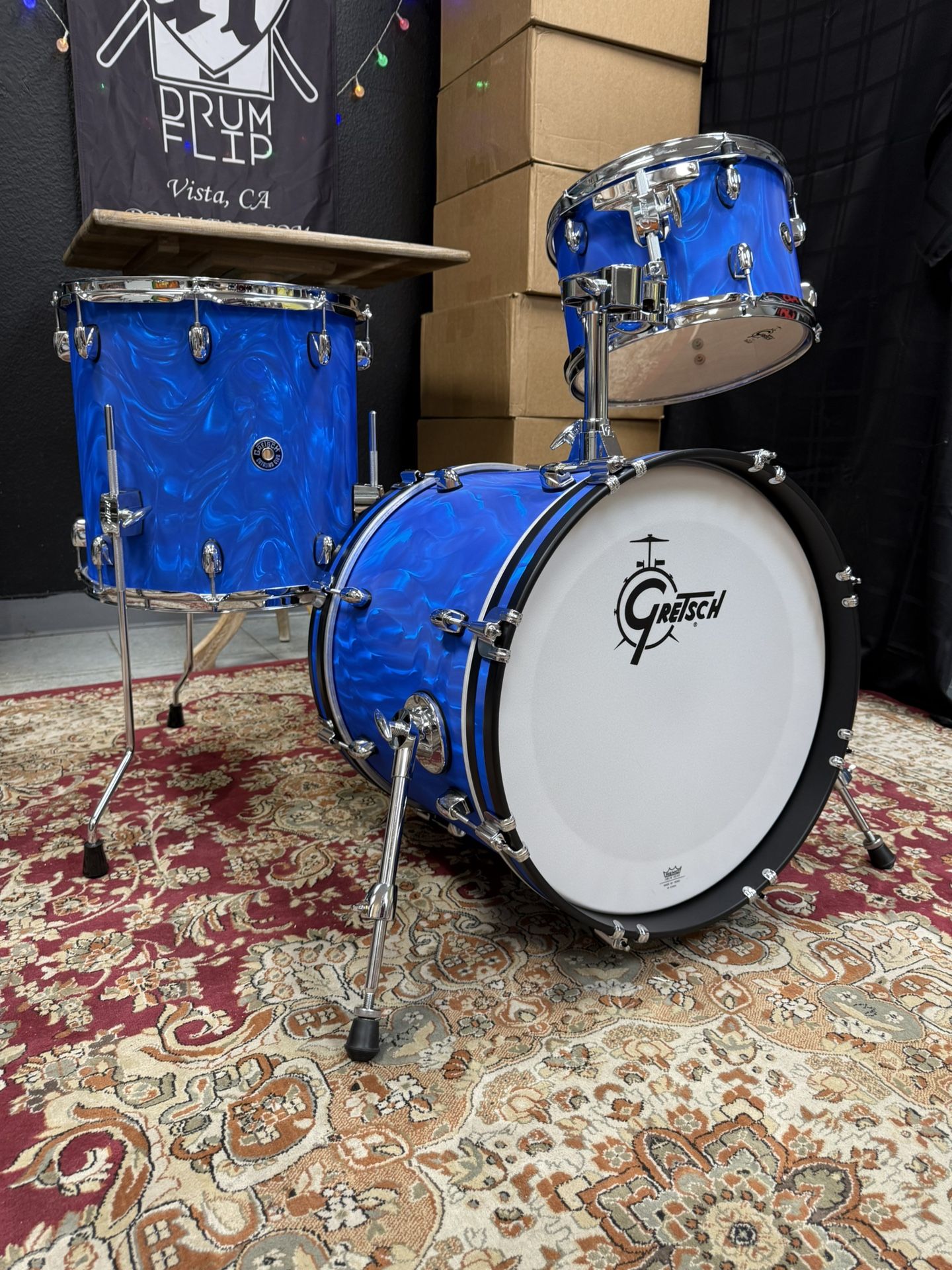 Gretsch Catalina Club Bop Drum Set Blue Satin Flame