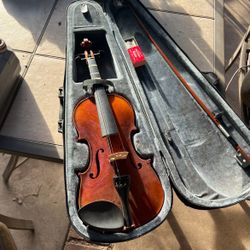 Violin With Case And Broken Bow(no Horse Hair)