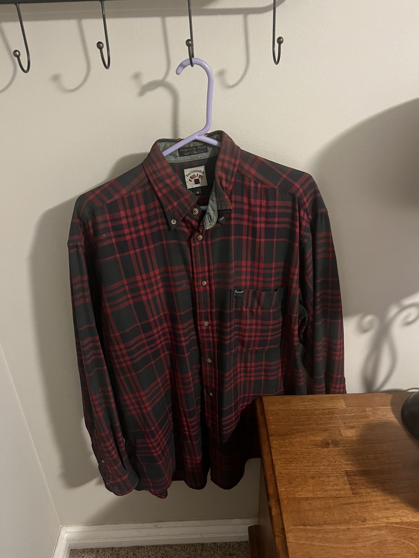 Plaid Faconnable Shirts Size Medium