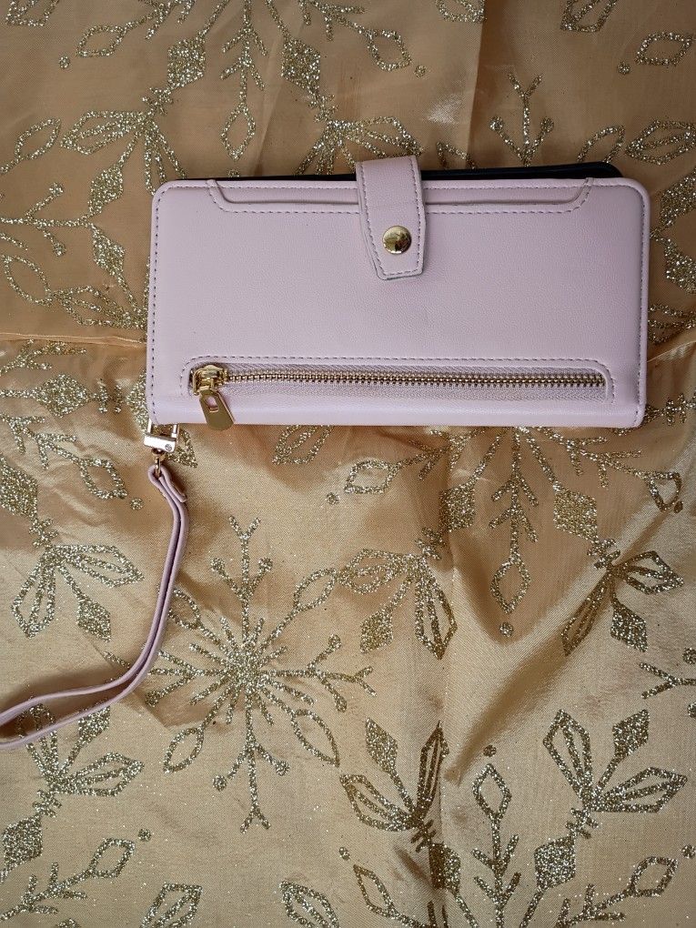 Light pink wallet phone case