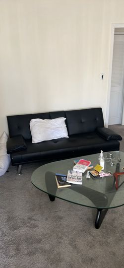 Black Leather Futon