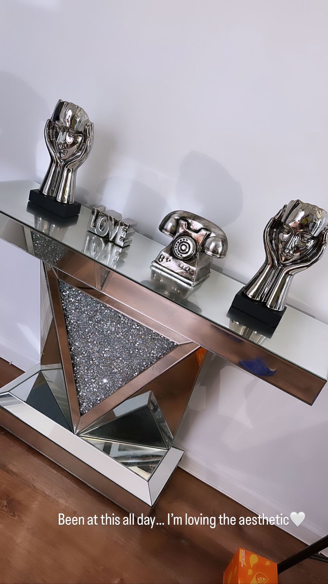 Crushed Diamond Console Table