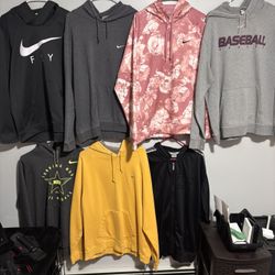 BUNDLE 7pc Nike Running Training Vintage Y2K NSW DriFit Mens Sz L-X Hoodies RARE
