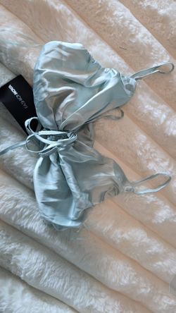 Satin Blue Crop Top