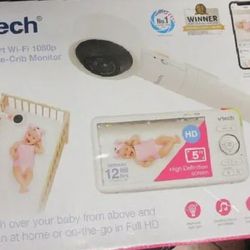 Vtech 5in Smart WIFI 1080p Over-the-Crib Baby Monitor RM5887HD White