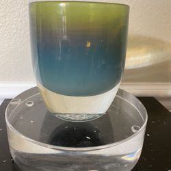 Hand-Blown Glassybaby Glass Votive Irisdescent Candle Holder “ Evensong”