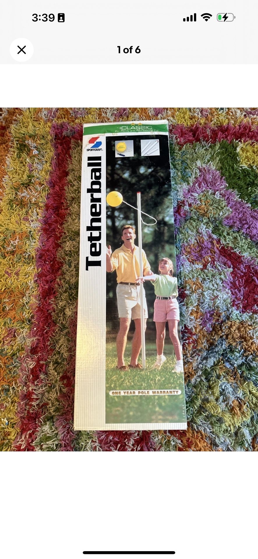 Vintage Teetherball Set Lawn Game Sportcraft w/ Nylon Bound BALLS