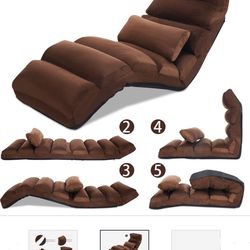 Brown Foldable Lazy Sofa Chair