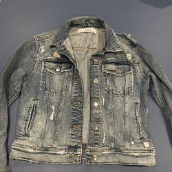 Zara distressed denim jacket size small