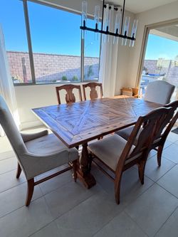Wood Dining Table with 4 Chairs