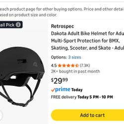 Adult Bike Helmet - Retrospect- Size small 