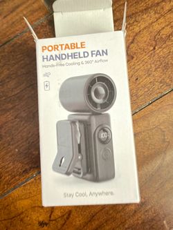 Portable Clip-On Mini Fan, Personal Handheld Fan for Stroller w/ LED Screen Hands-Free, 360°Rotatable Clip, Turbo 13500RPM,4 Wind,USB Rechargeable,