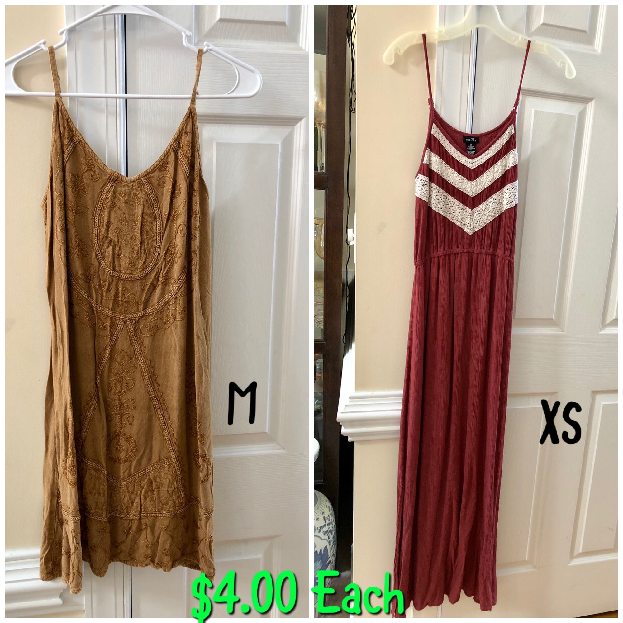 Fashionable Casual Dresses, $3.00 - $5.00 each