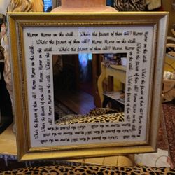 Sweet  HANGING WALL MIRROR. "WHO'S THE FAIREST OF THEM ALL"X