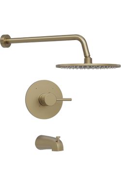 Replacement for Delta Shower Trim Kit, Delta Modern 14 Series Round Bathtub Shower Faucet Set, 10 Inch Brushed Gold Shower Head and Handle Set, Delta 