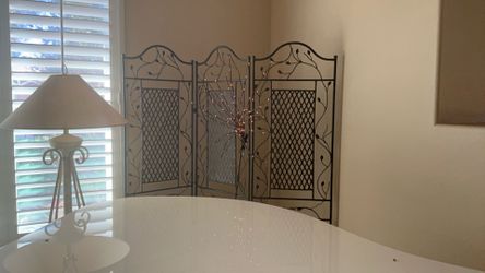 Metal room divider with lights