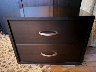 Dark Brown 2-Drawer Nightstand
