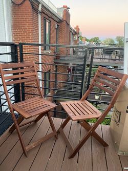 2 NÄMMARÖ Foldable Patio/Outdoor Chairs - Acacia Wood