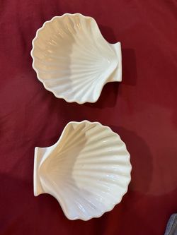 2 Seashell Ceramic Dish