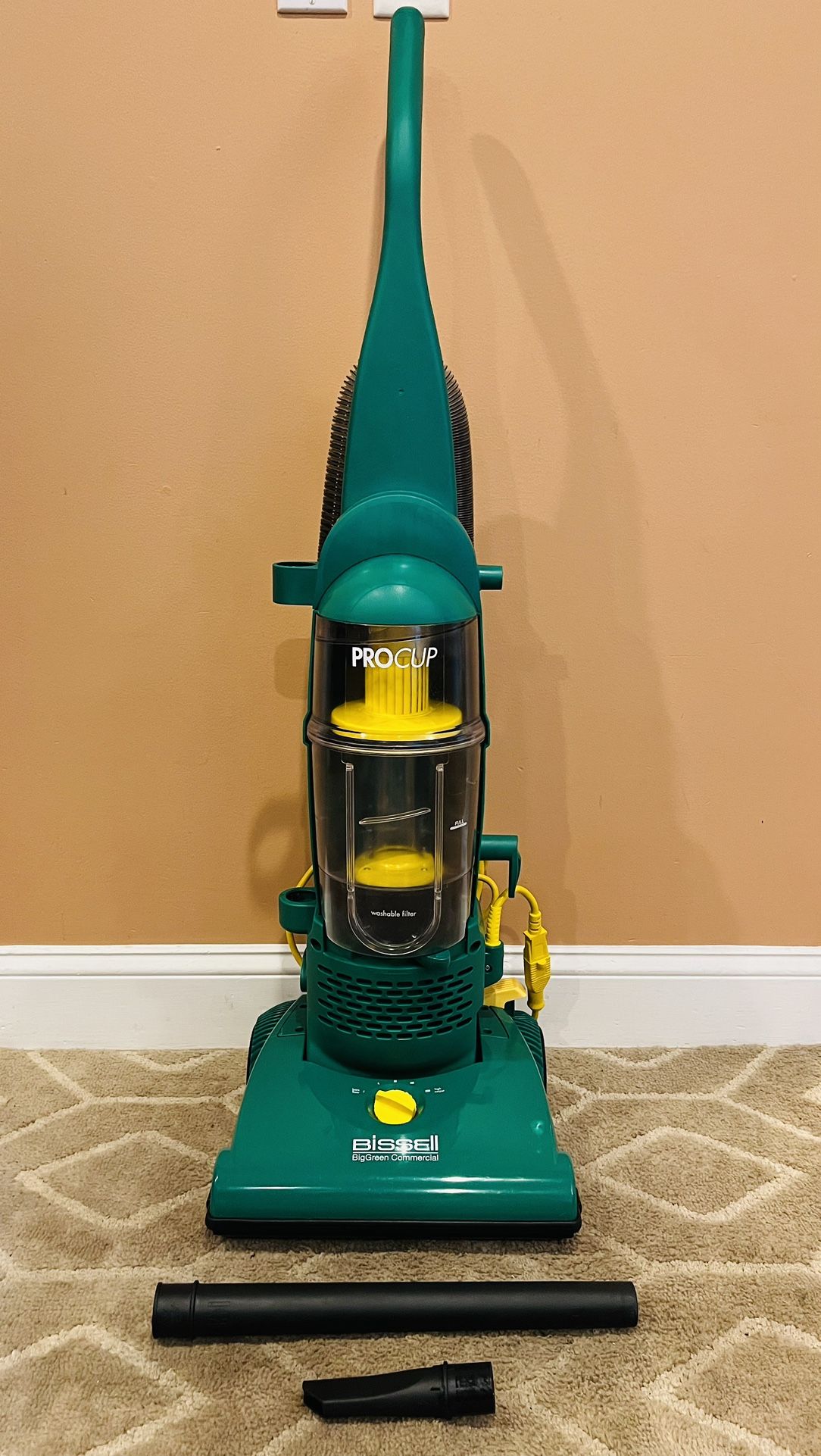 Bissell, big green commercial vacuum cleaner