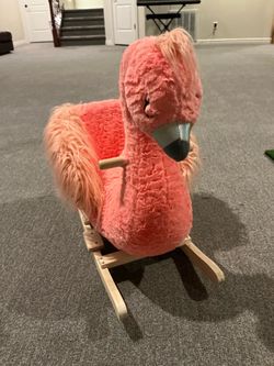 Pink Flamingo Rocking Chair Soft Landing Sit-in Rocker