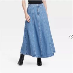 Denim Circle Maxi Skirt 