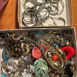 Lot Of Earrings, Necklaces, Bracelets, Beads For Crafts