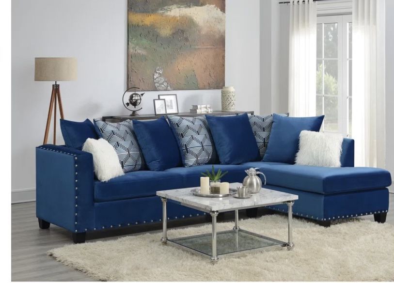 Yumiko 6 Piece Velvet Sectional Couch