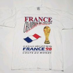 Vintage Fif World Cup France 98 Coupe Du Monde Tshirt  