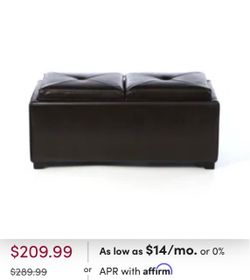 Faux leather ottoman