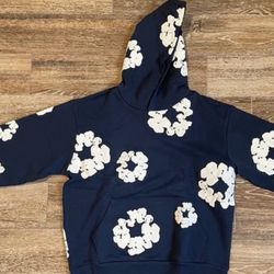 Navy blue denim tear