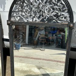 Antique wrought iron mirror-indoor Or Outdoor 