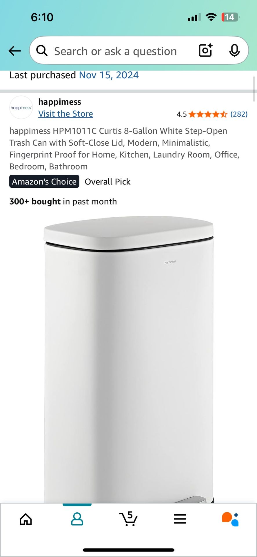 White Garbage Kitchen Can
