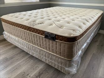 King Organic Cloud Comfort Europillow Top 12inch Matres andboxspring