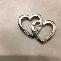 .925 Silver Hearts Kathy/Brian Pendant