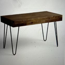 World market wood and black metal Flynn hairpin desk